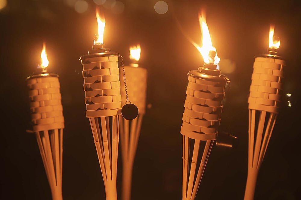 Faux Bamboo Tiki Torches